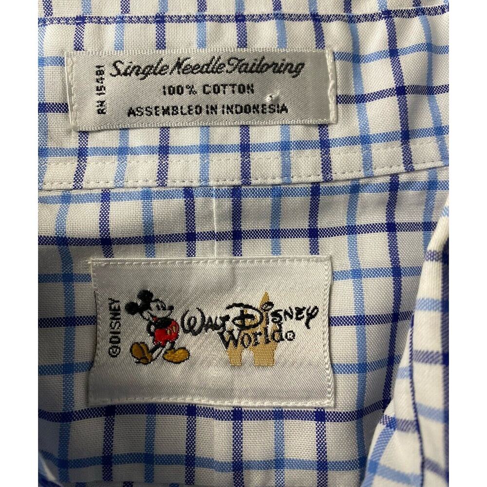 Walt Disney World Shirt Mens Large Single Needle Tailoring Button Golf Preppy